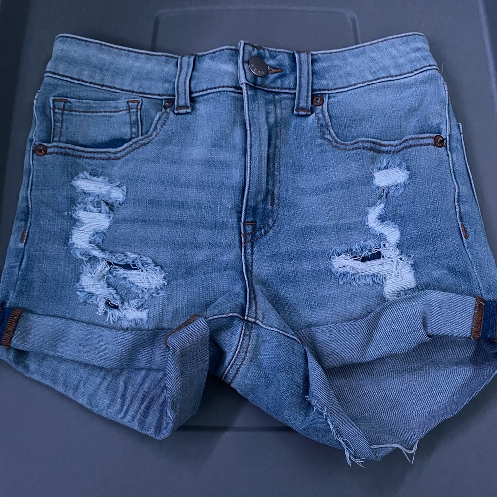 Aeropostale High Rise Midi Jean Shorts